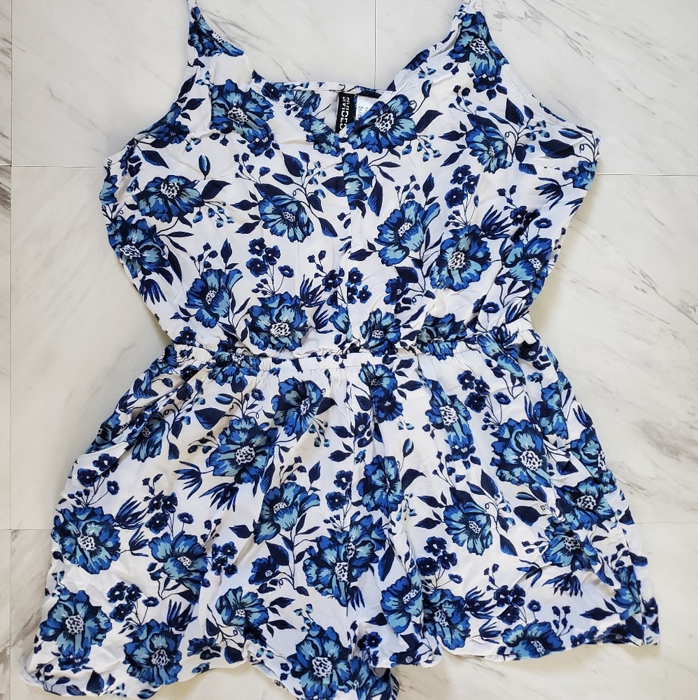Blue Floral Romper